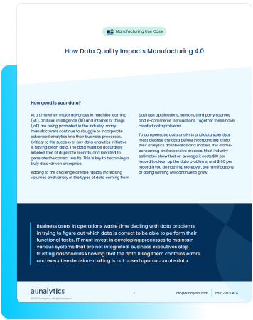 How Data Quality Impacts Manufacturing 4.0