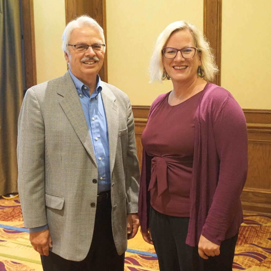 Katie Horvath of Aunalytics with Dennis Arouca, Board Member GTEDC