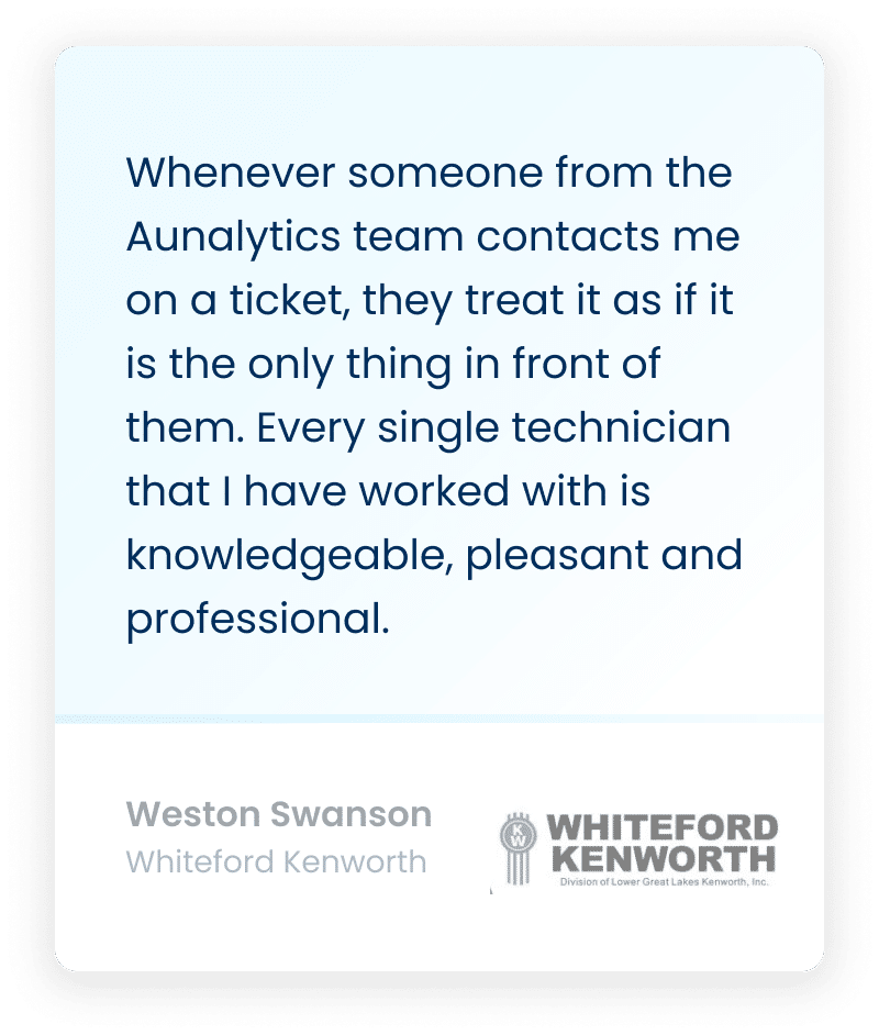 Testimonial - Whiteford Kenworth
