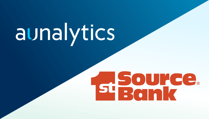 Aunalytics and 1st Source Bank logos