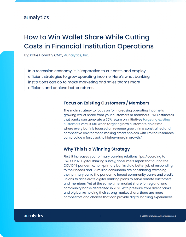 How to Win Wallet Share While Cutting Costs in Financial Institution Operations